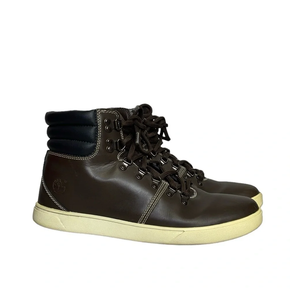Timberland Men's Black and Brown Boots leather sneakers size 10